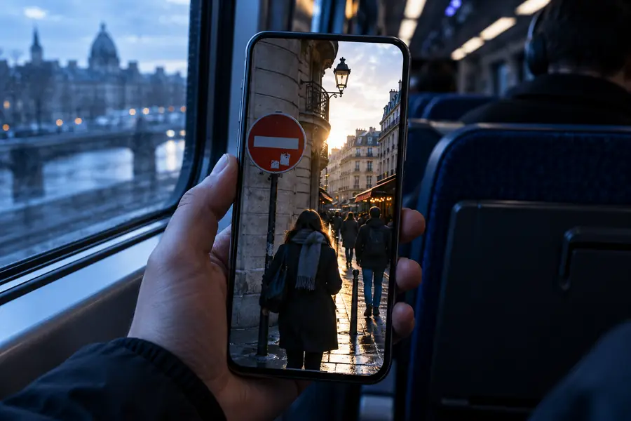 Android photo containing a distracting background detail