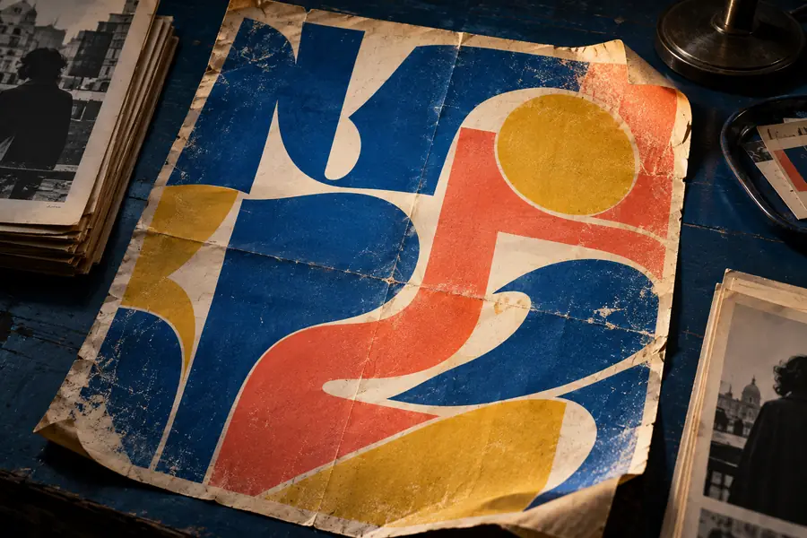 Colorful poster reference with prominent lettering